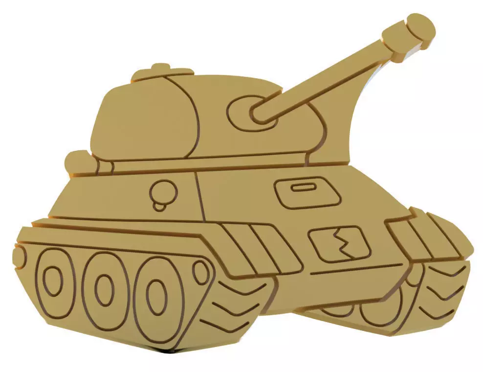 Shape cookie Tank 3D print model_0