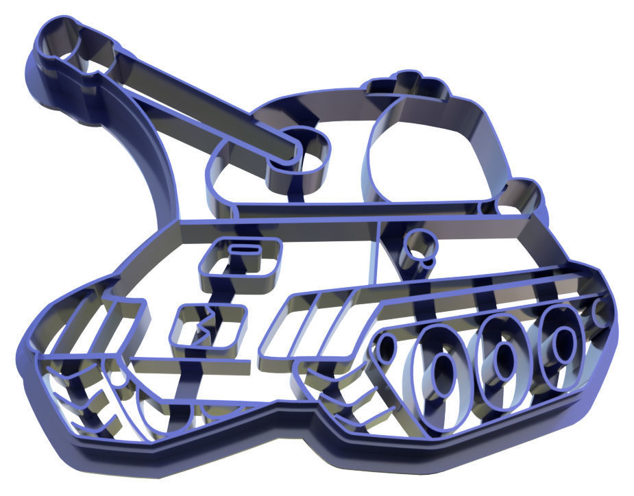 Shape cookie Tank 3D print model_1