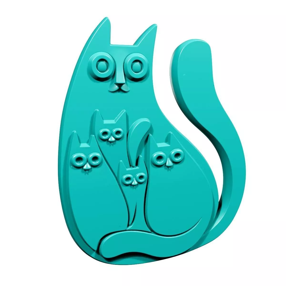 Modern kitten decoration 3D print model
