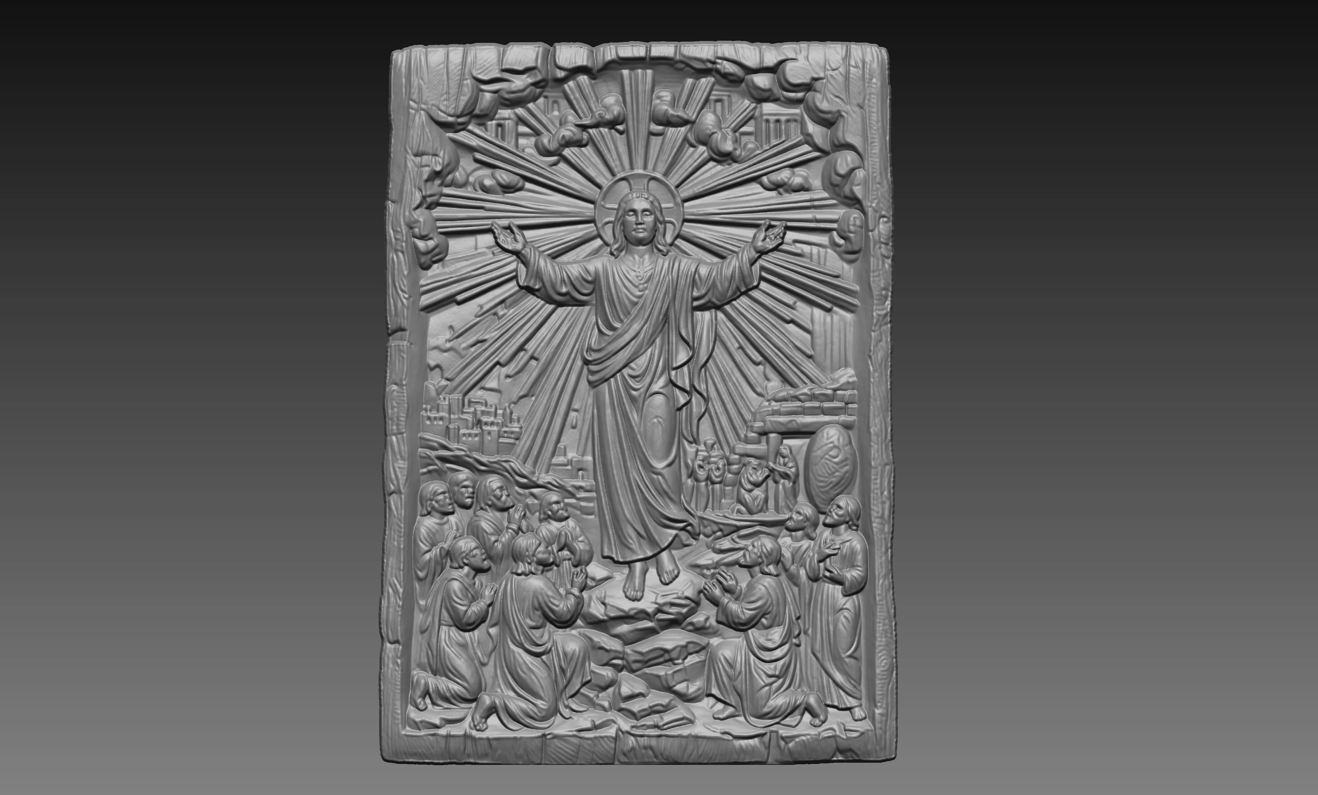 Jesus Resurrection Relief Shining light Christian CNC Carving 3D print model