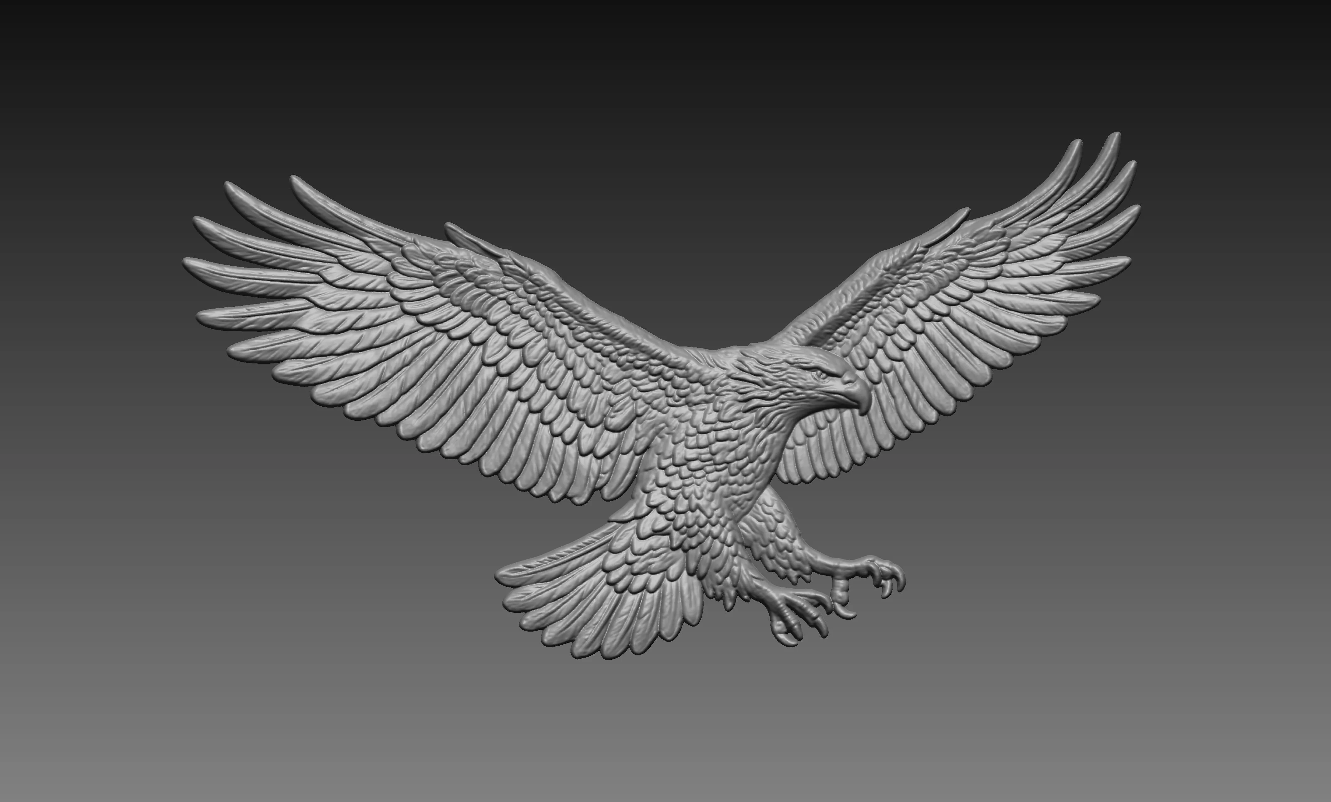Flying Eagle 3D Relief STL File Wildlife CNC Carving Model 3D print model