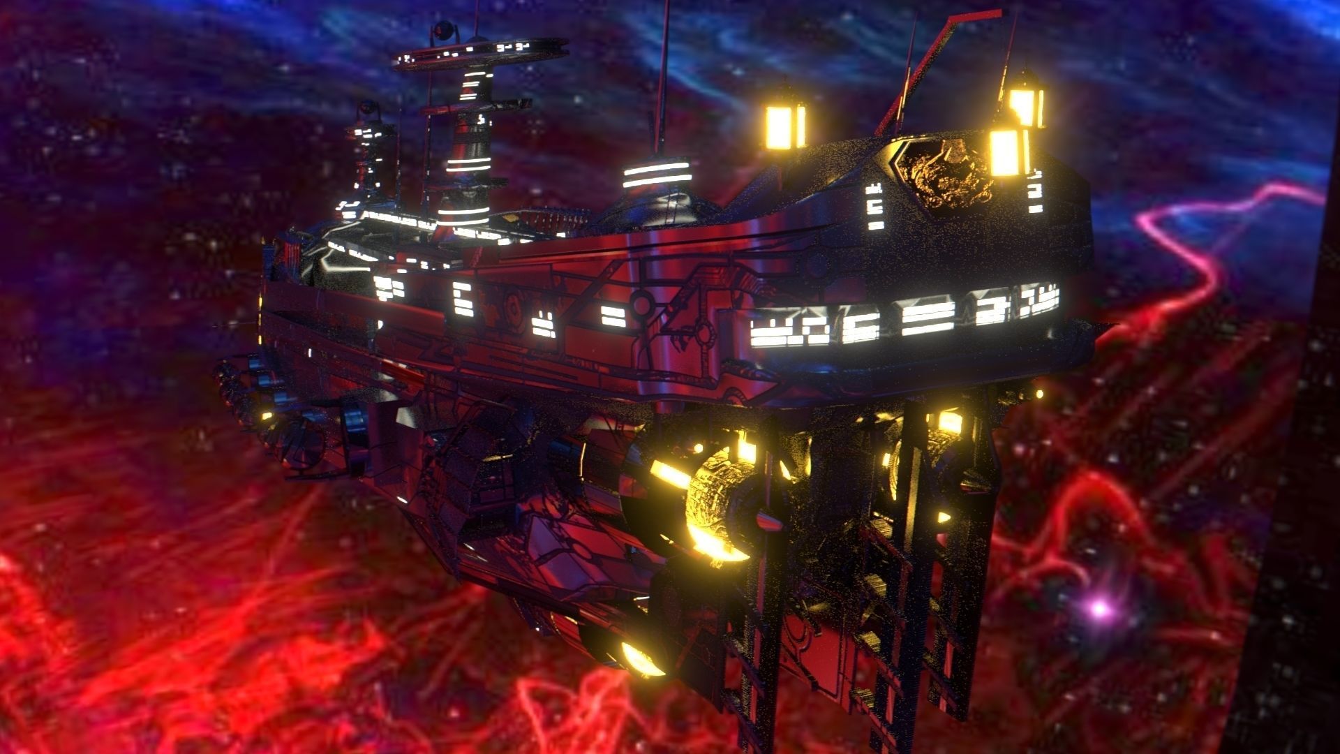 Star Galleon Low-poly 3D model_2