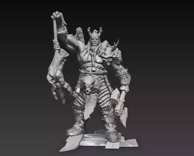Brutal Trophy Hunter Barbarian STL 3D Model