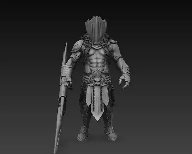 Dark Executioner Knight with Great Sword STL