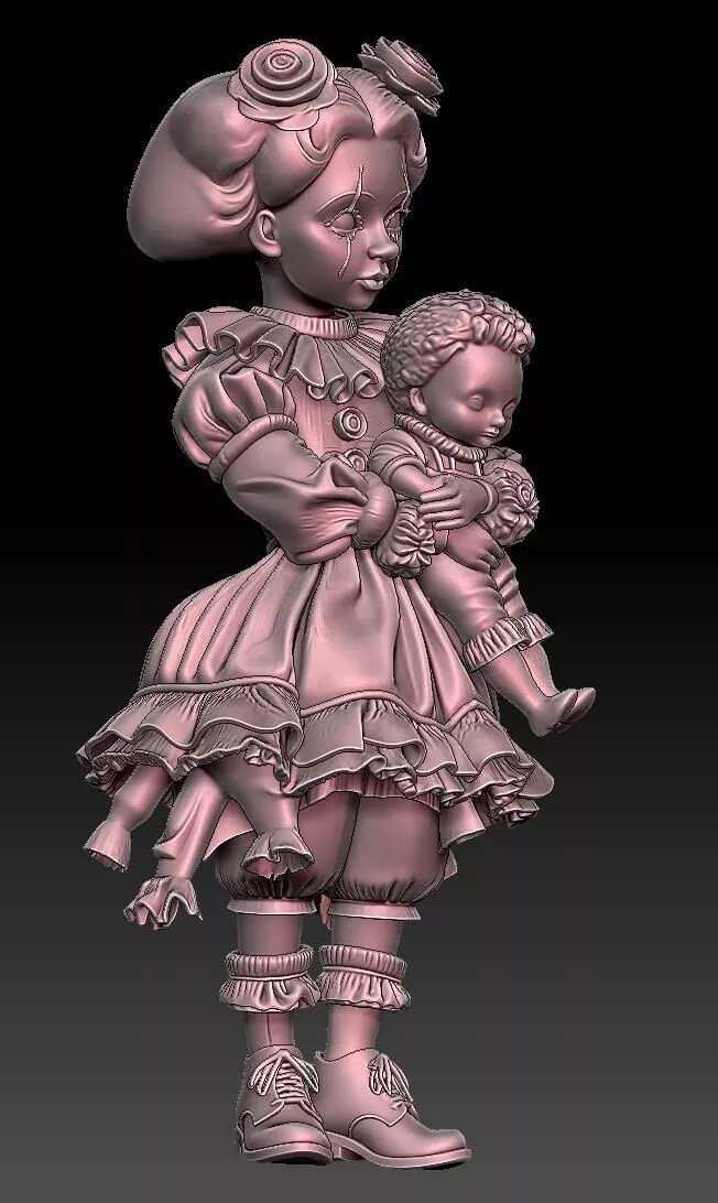 MG-Lotta with Doll Girl 01 High-Poly Model 3D print model