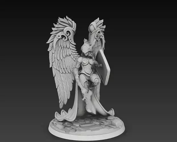 Angel Warrior Female Fantasy Character STL Model