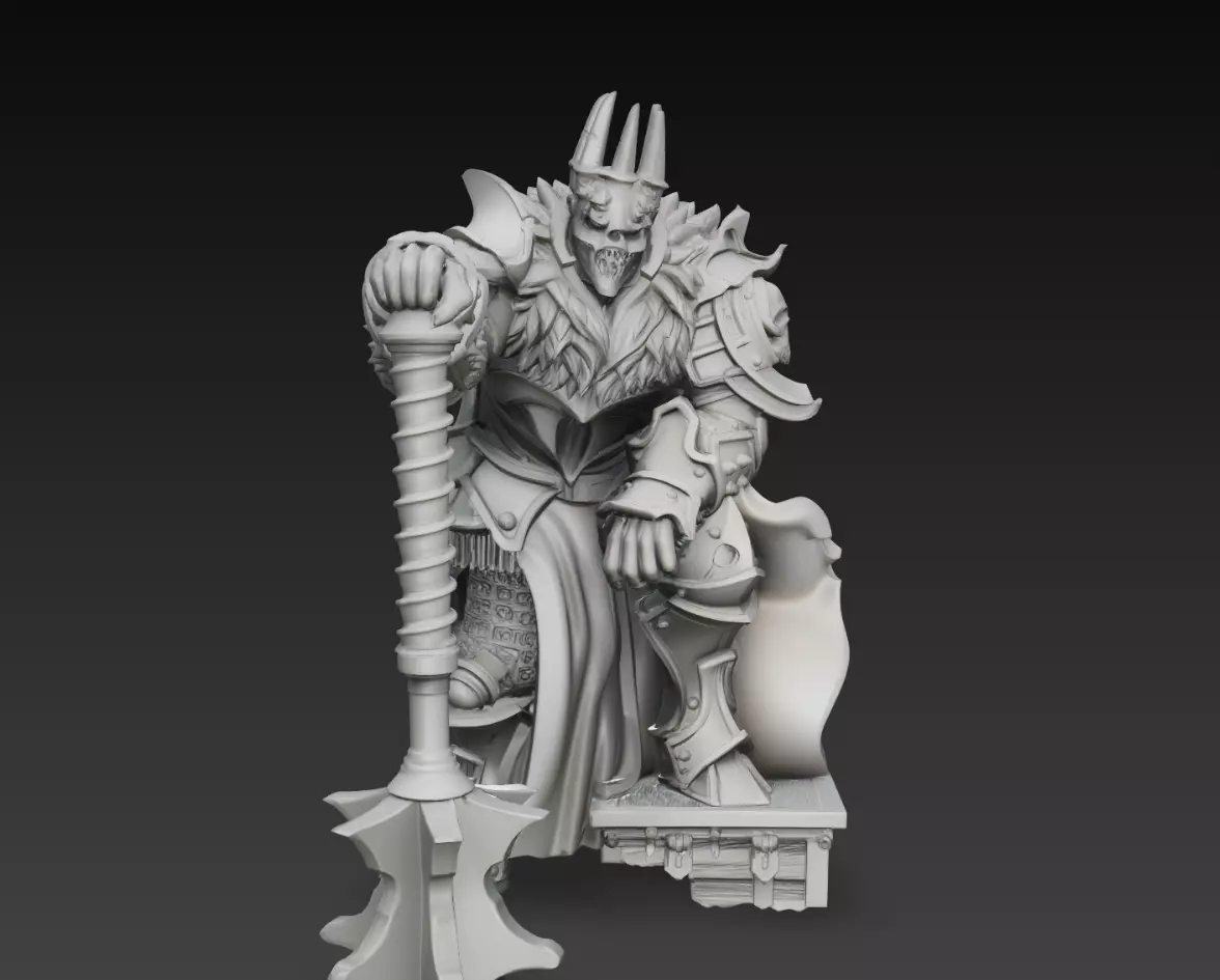 Demon King Throne Warrior Boss Character STL 3D print model