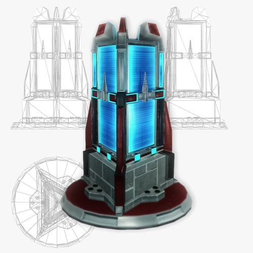 Force field generator 01 sci-fi Low-poly 3D model