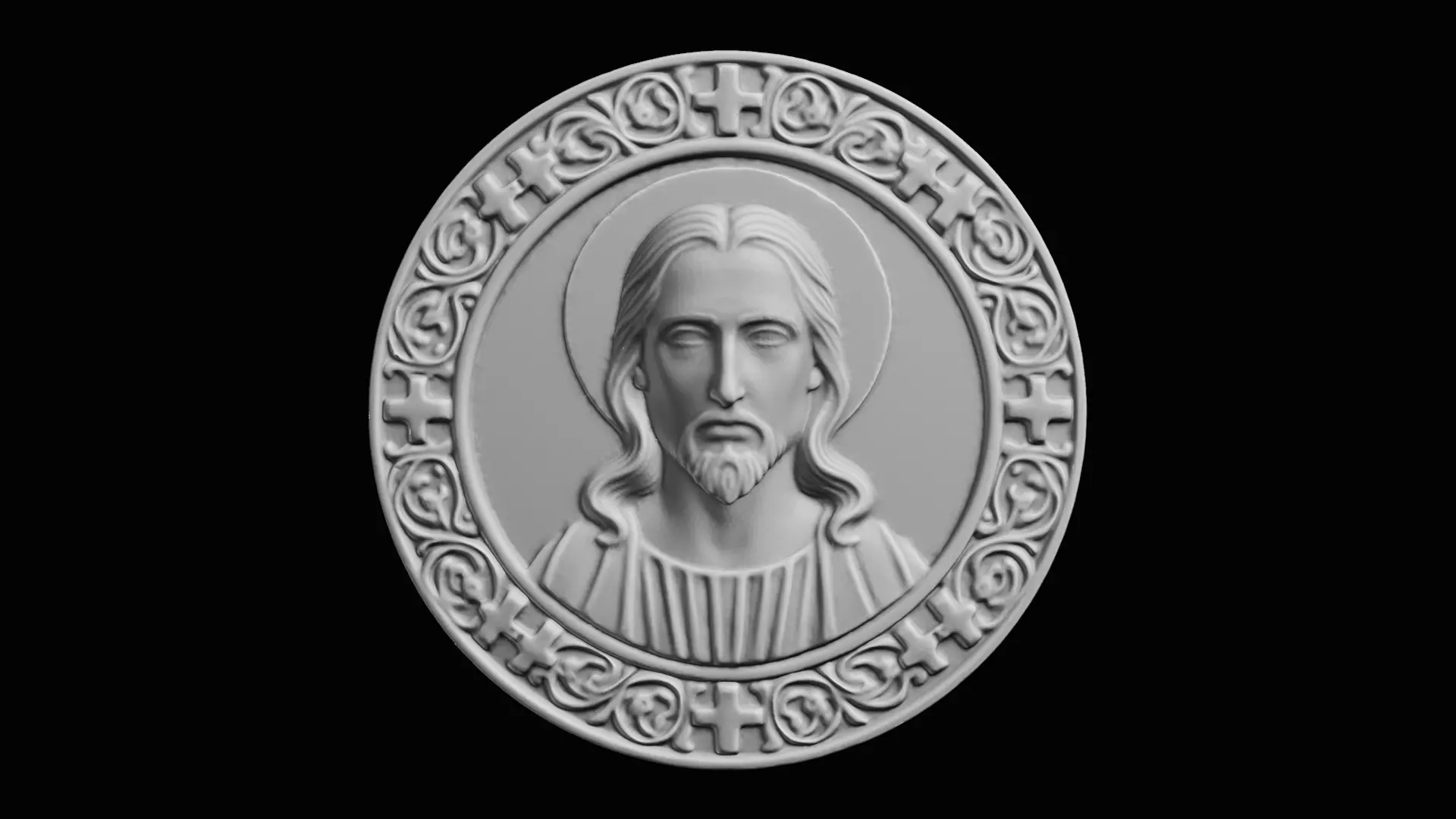 Jesus Pendant 3D print model 3D print model