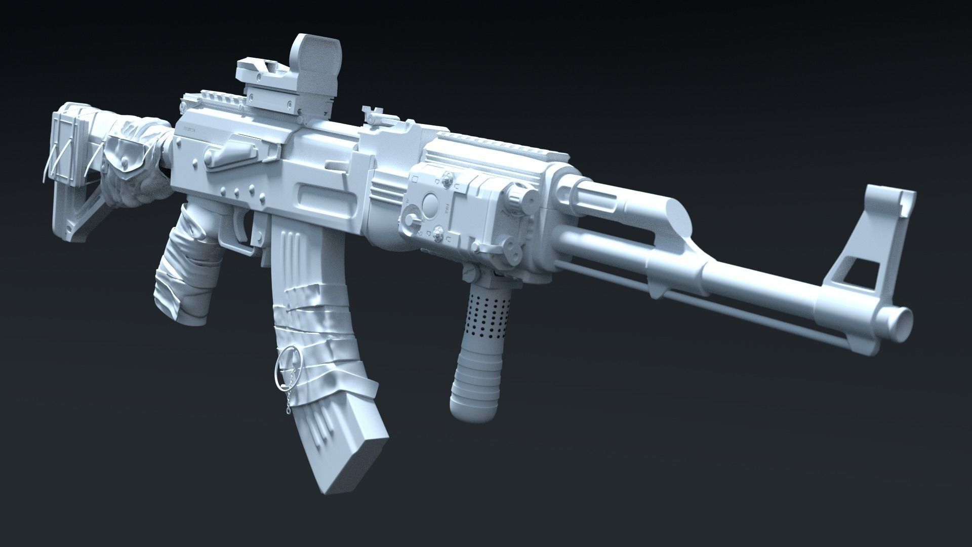 AK 47 Full Customized 3D model_2