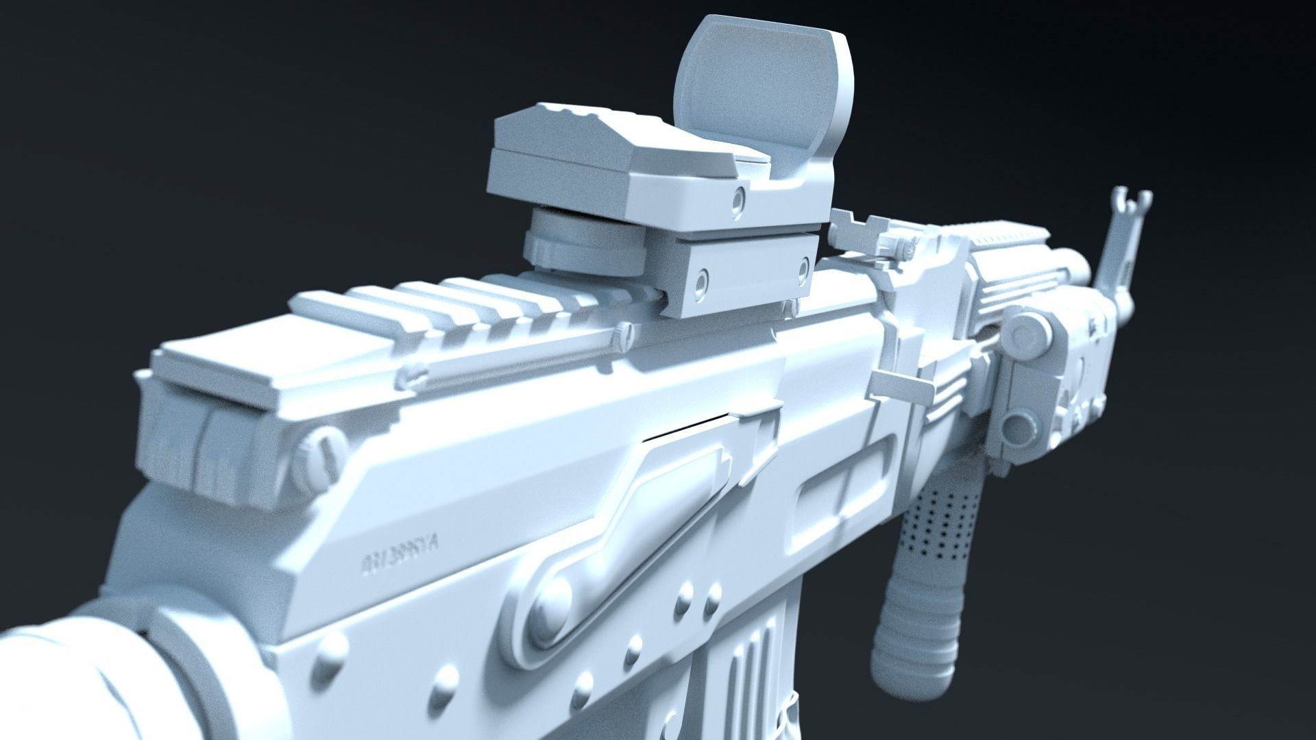 AK 47 Full Customized 3D model_1