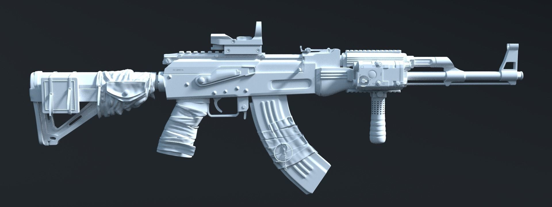 AK 47 Full Customized 3D model_3