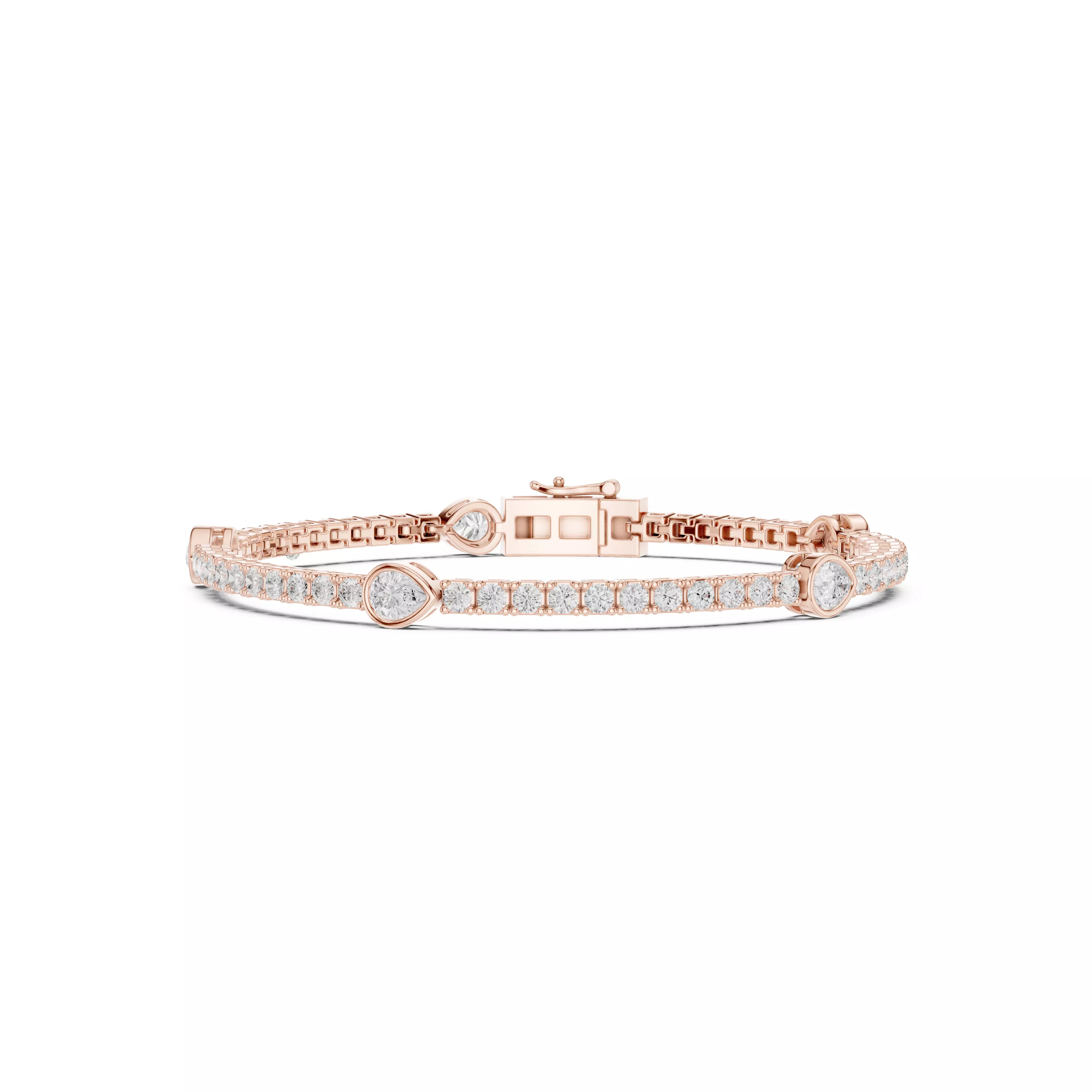 Pear Round Diamond Tennis Bracelet 3dm stl renders animation 3D print model