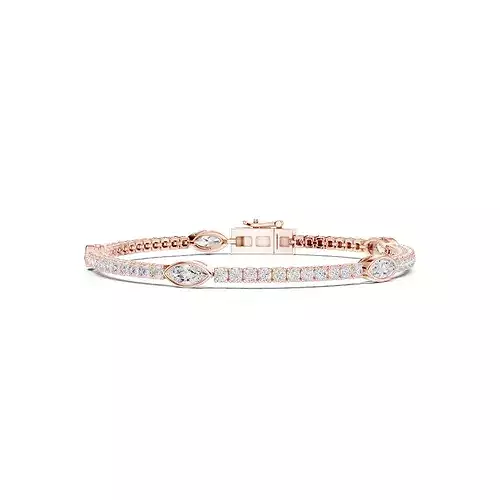 Marquise Round Diamond Tennis Bracelet 3dm stl renders animation