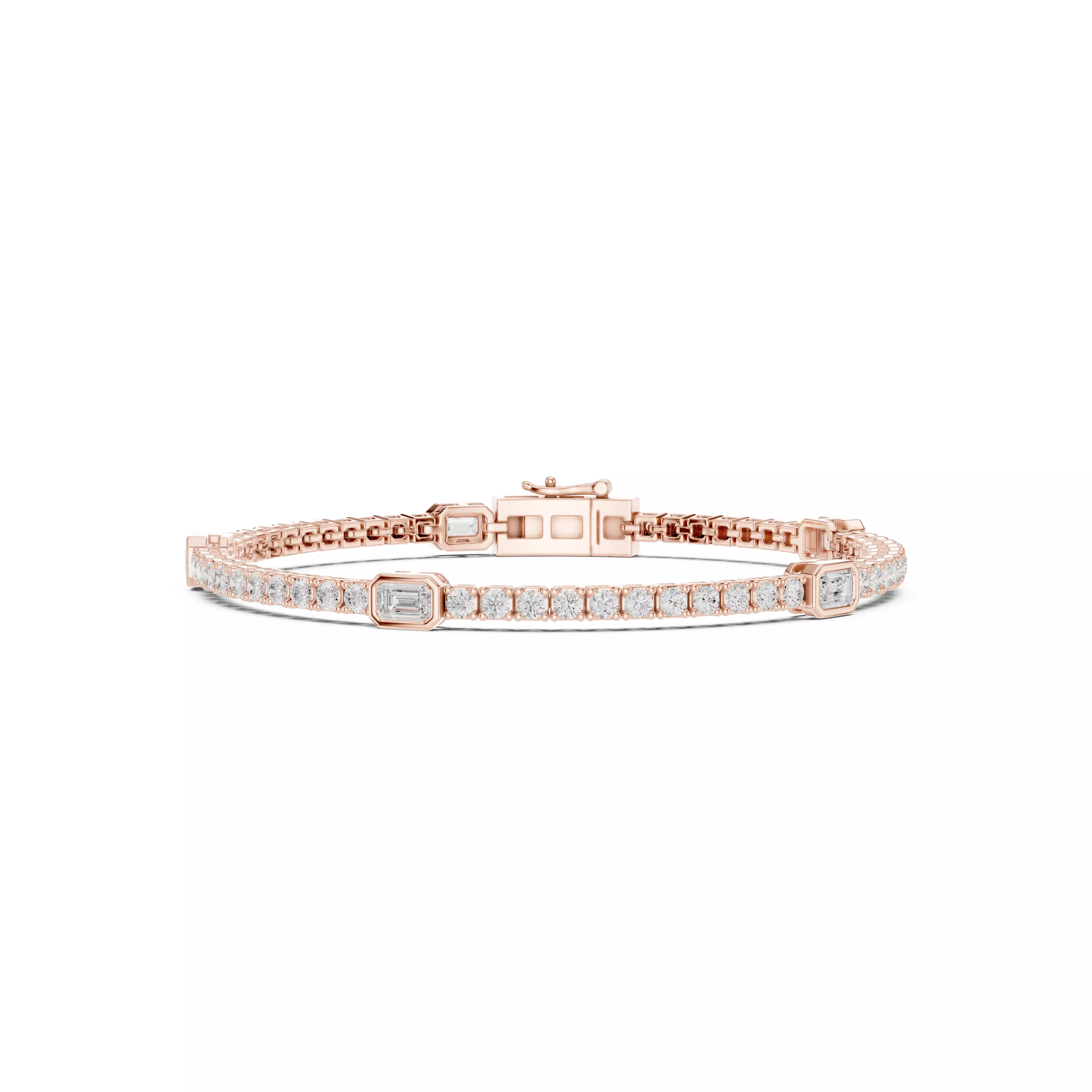 Emerald Round Diamond Tennis Bracelet 3dm stl renders animation 3D print model