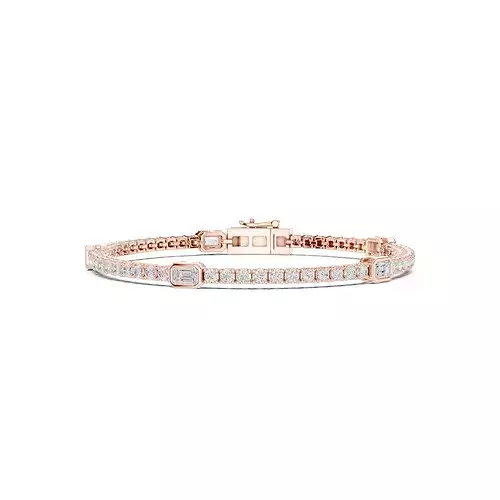 Emerald Round Diamond Tennis Bracelet 3dm stl renders animation