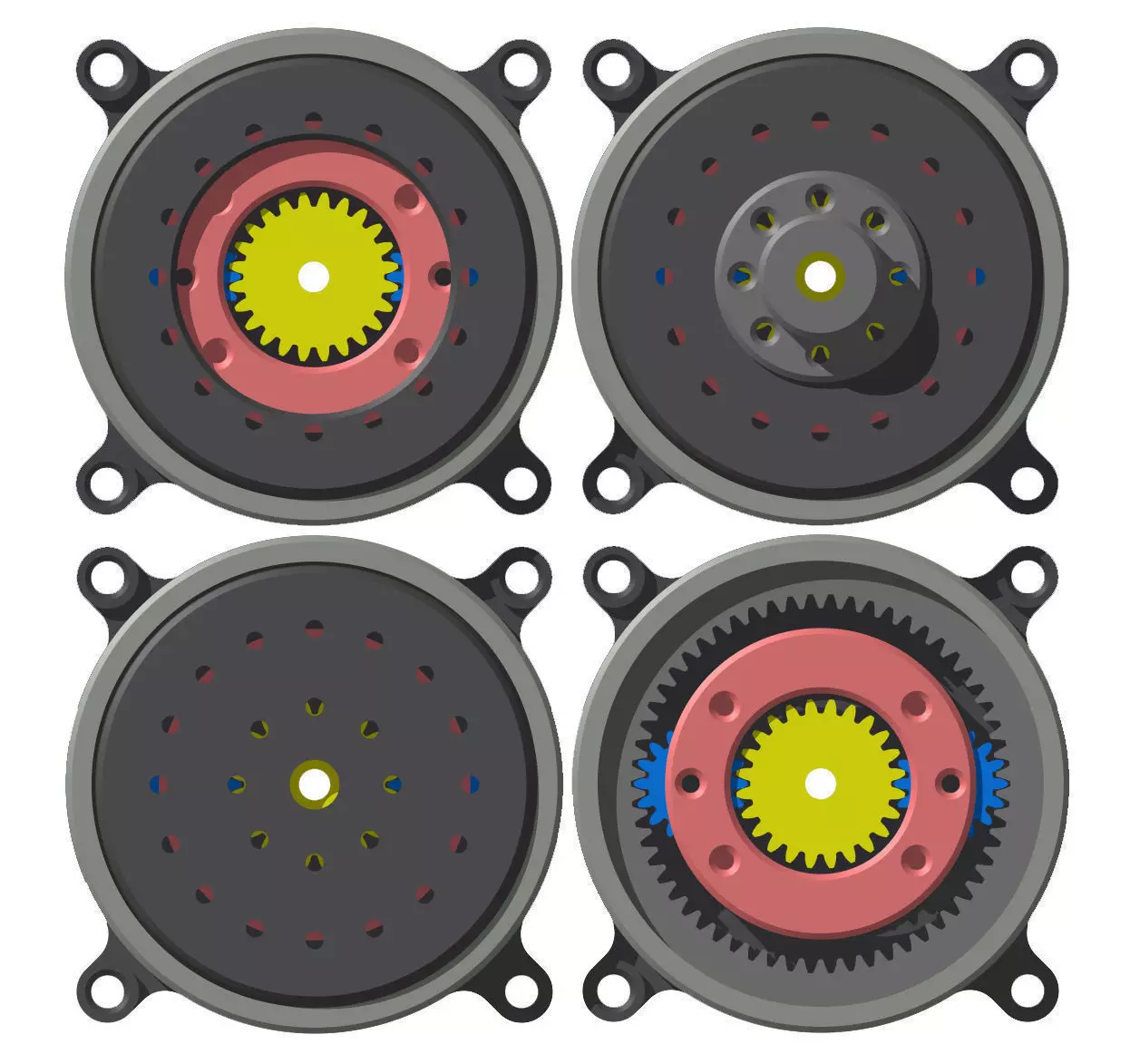 Split planetary reducer Free 3D print model_0