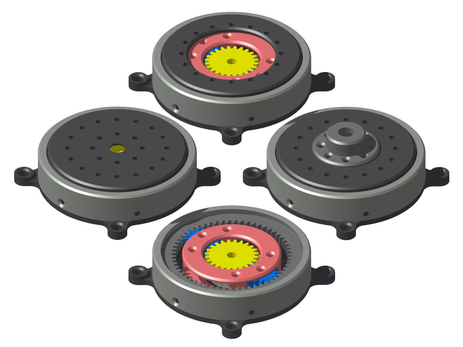 Split planetary reducer Free 3D print model_1