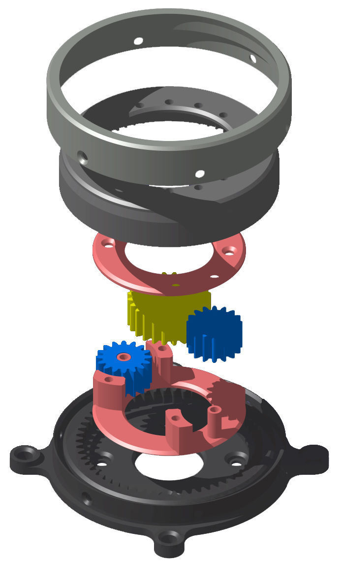Split planetary reducer Free 3D print model_5