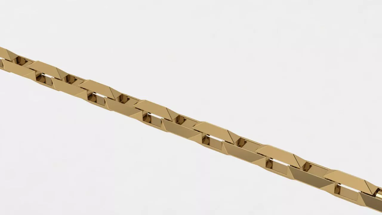 Modern massive mens gold chain 3D print model