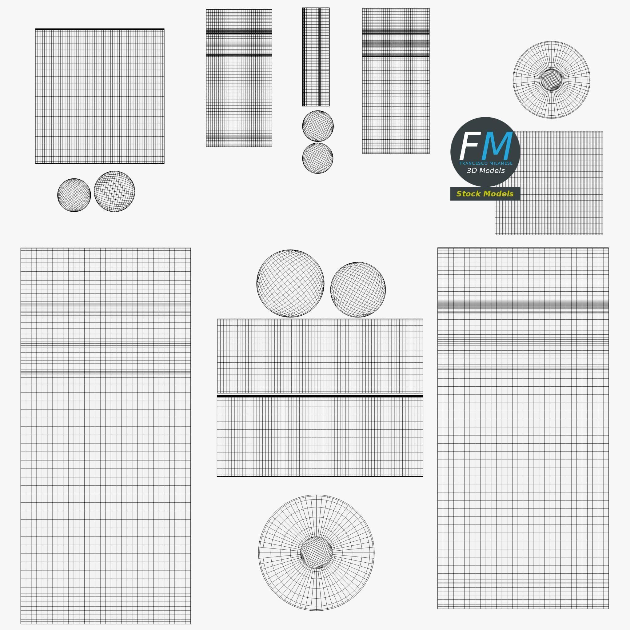 Absolute vodka and glasses set 3D model_12