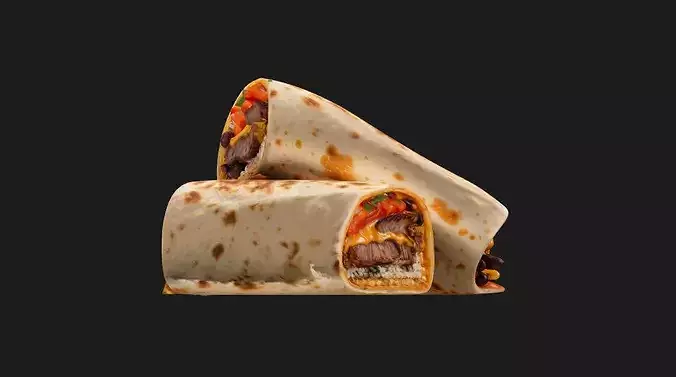 Mexican Steak Burrito 3D model 3