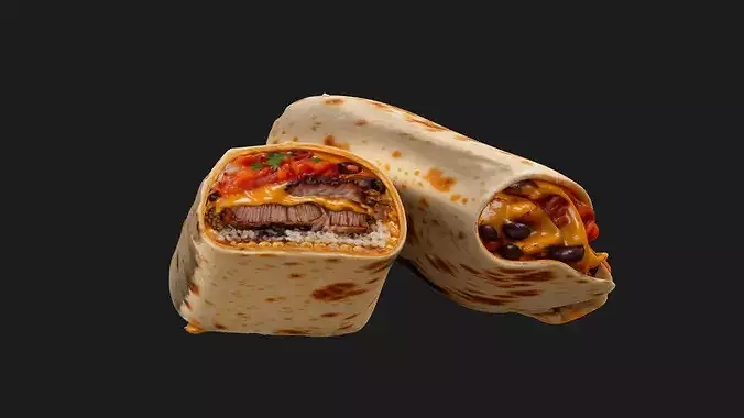 Mexican Steak Burrito 3D model 6