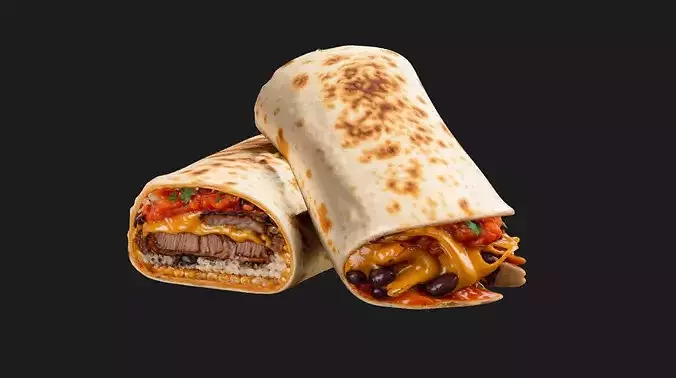 Mexican Steak Burrito 3D model 4
