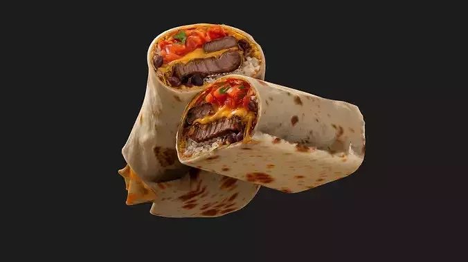 Mexican Steak Burrito 3D model 7