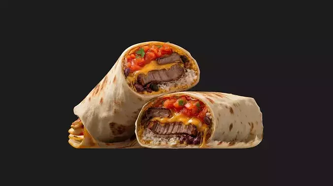 Mexican Steak Burrito 3D model