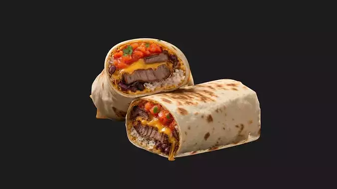 Mexican Steak Burrito 3D model 5