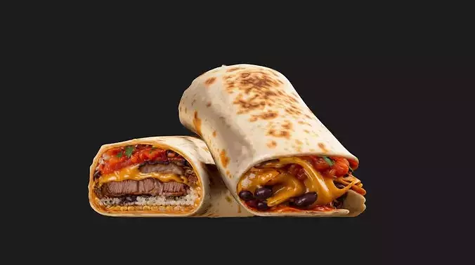 Mexican Steak Burrito 3D model 2