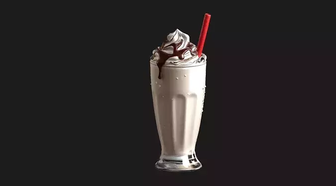Classic Chocolate Drizzle Milkshake 3D model