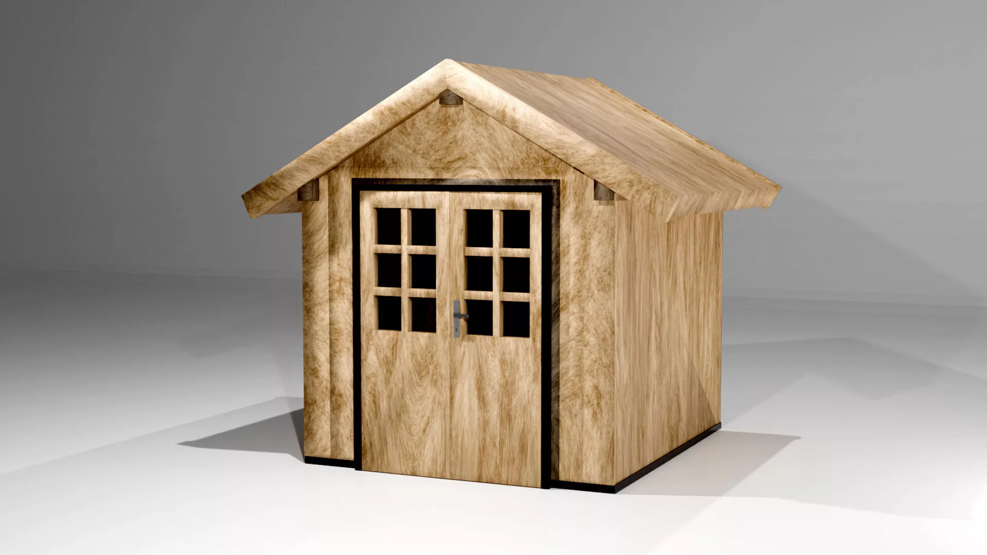 Low Poly Wooden House 3D Model Low-poly 3D model