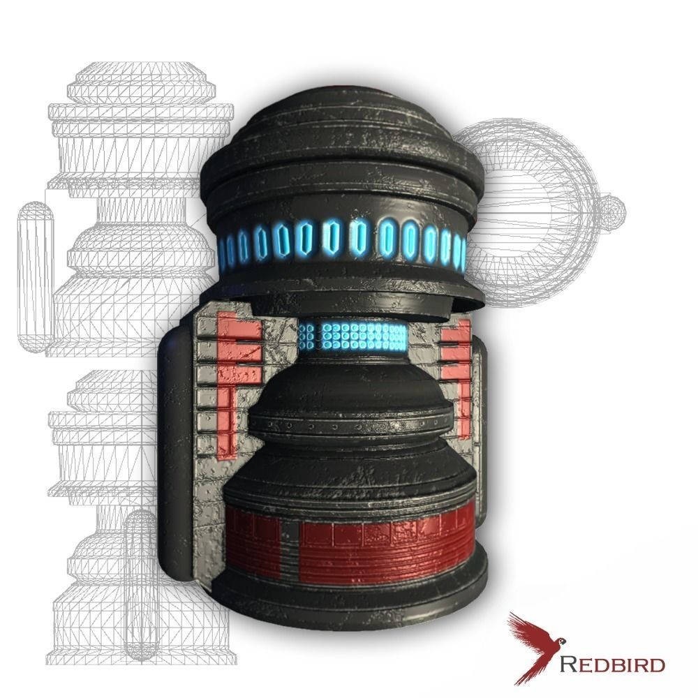 Force field generator 02 sci-fi Low-poly 3D model_0