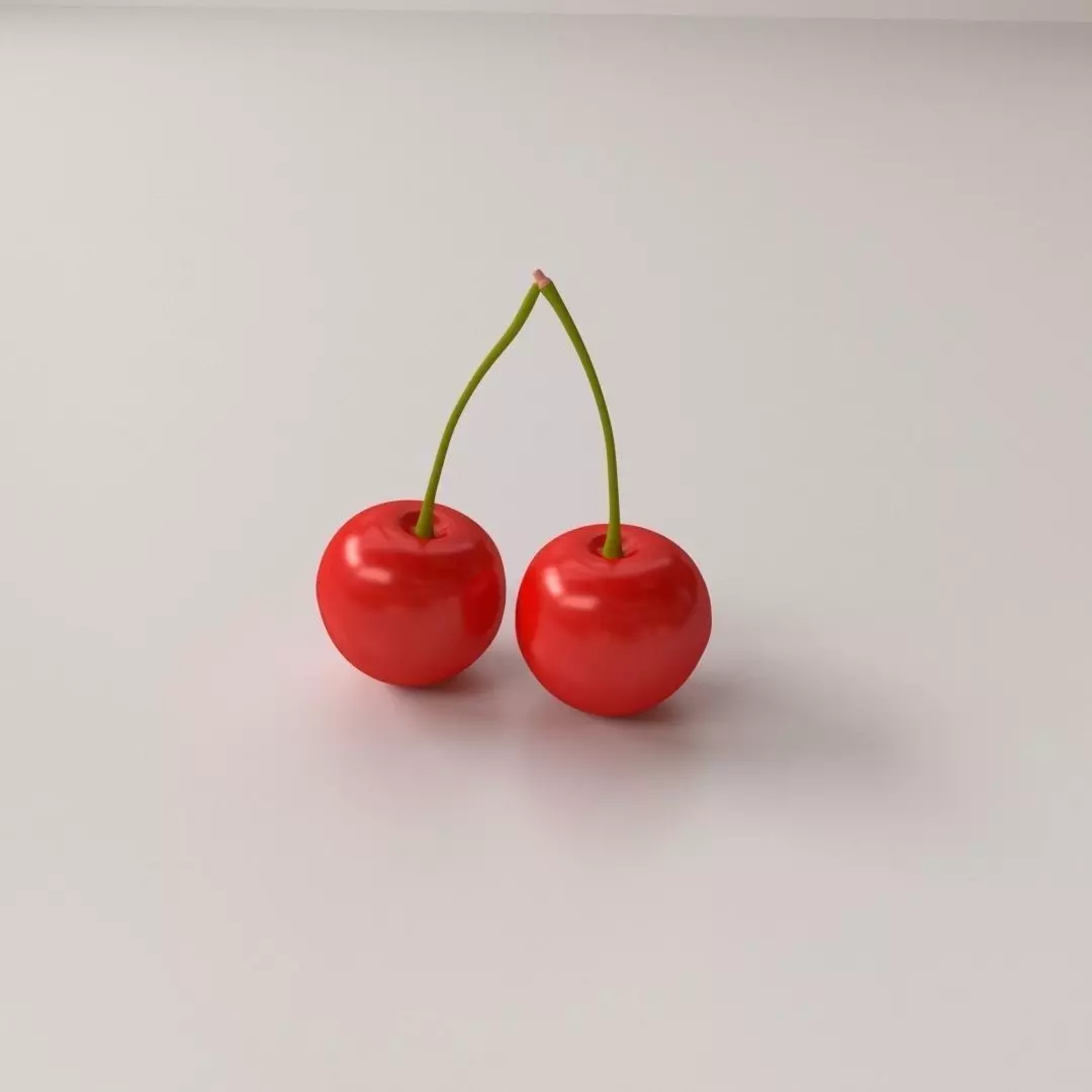 Cherry two cherries 3D model_0