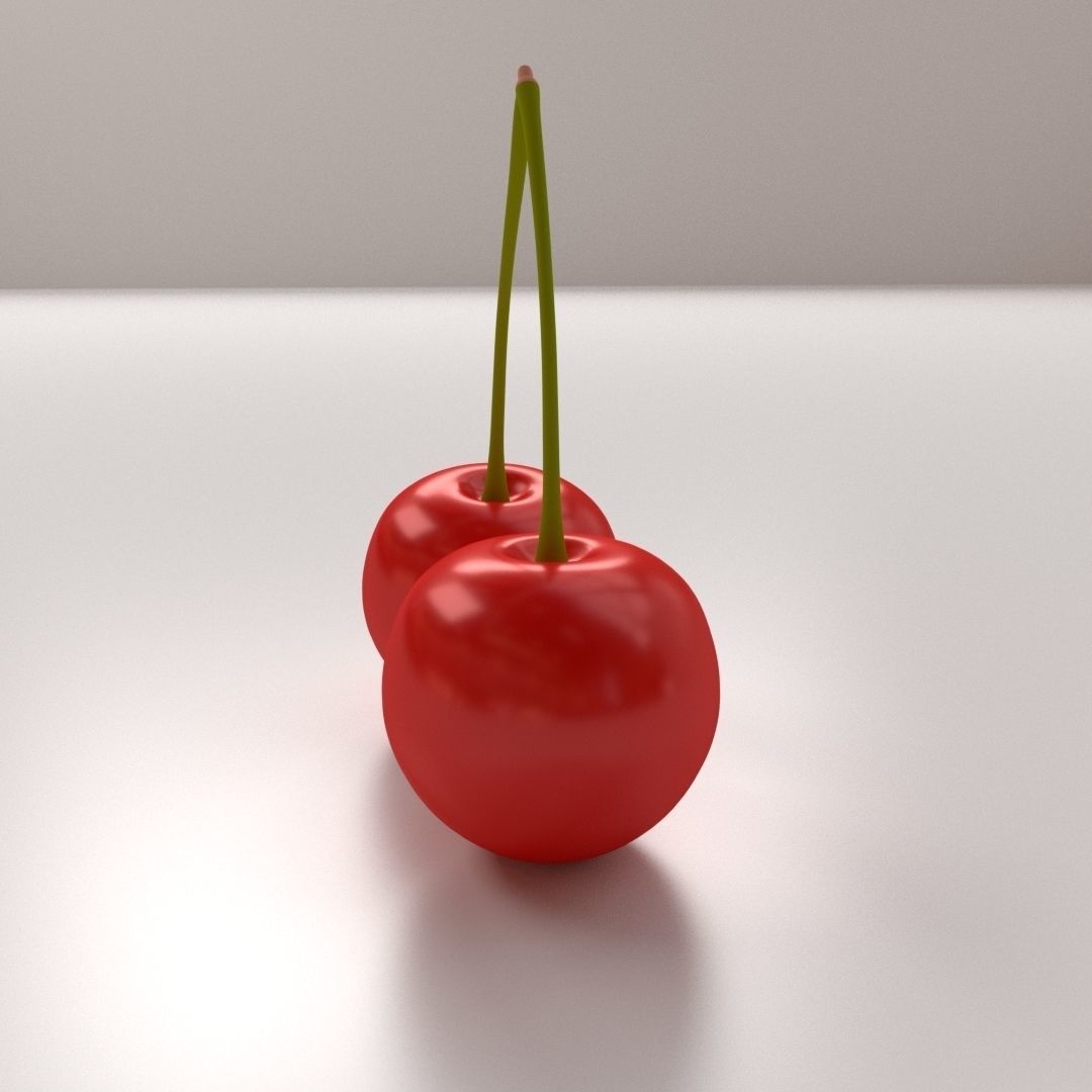 Cherry two cherries 3D model_2