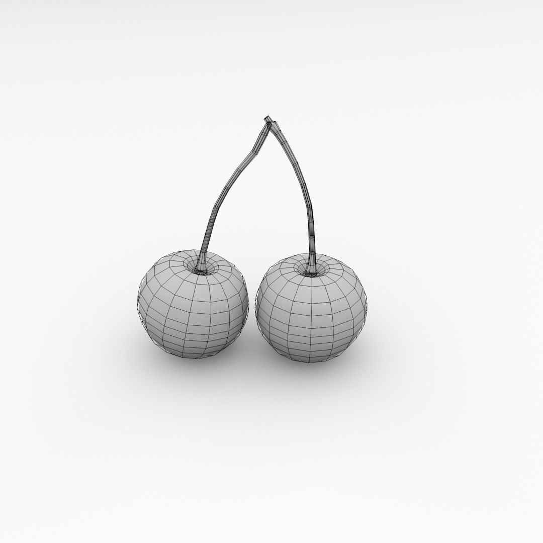 Cherry two cherries 3D model_4