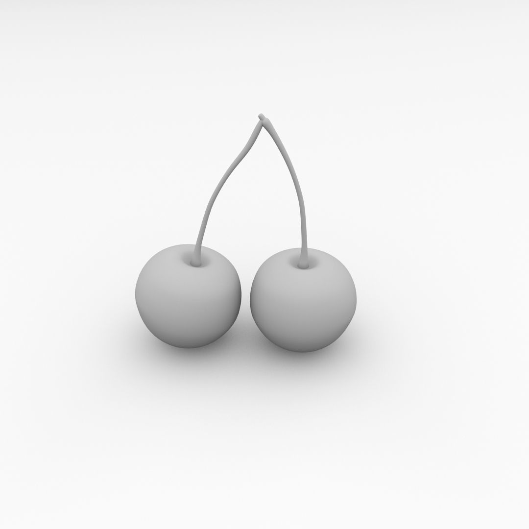 Cherry two cherries 3D model_3