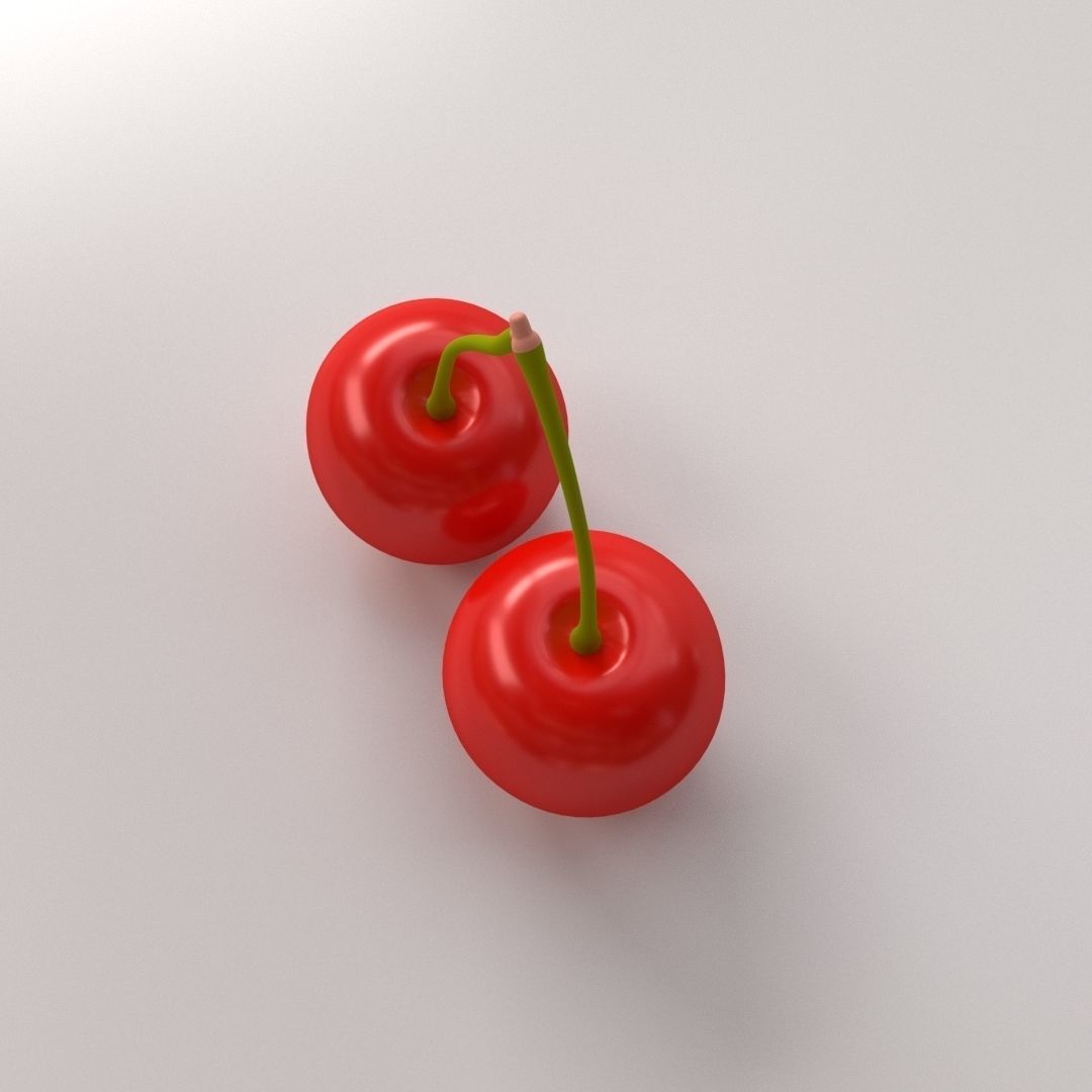 Cherry two cherries 3D model_1