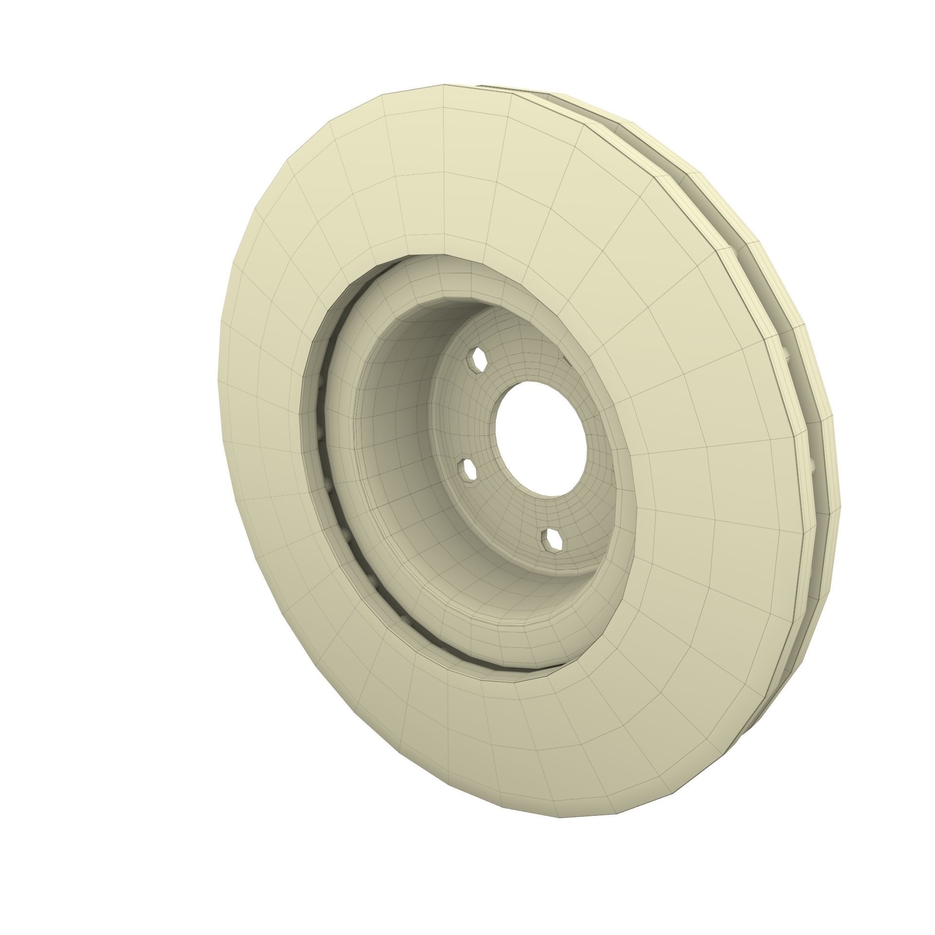 Ventilated Brake Disk Low-poly 3D model_6