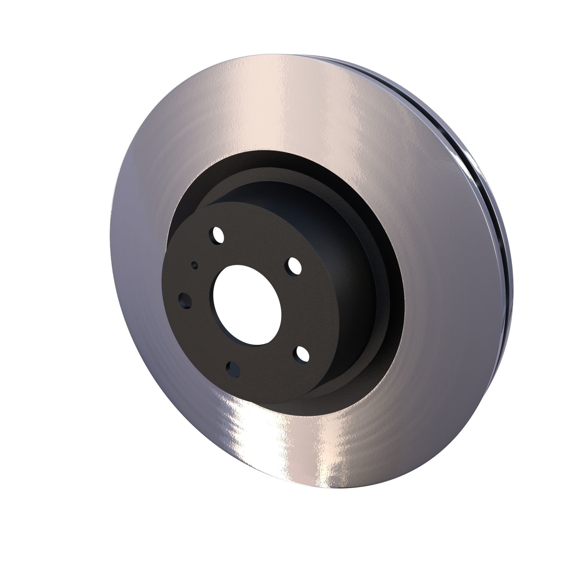 Ventilated Brake Disk Low-poly 3D model_5