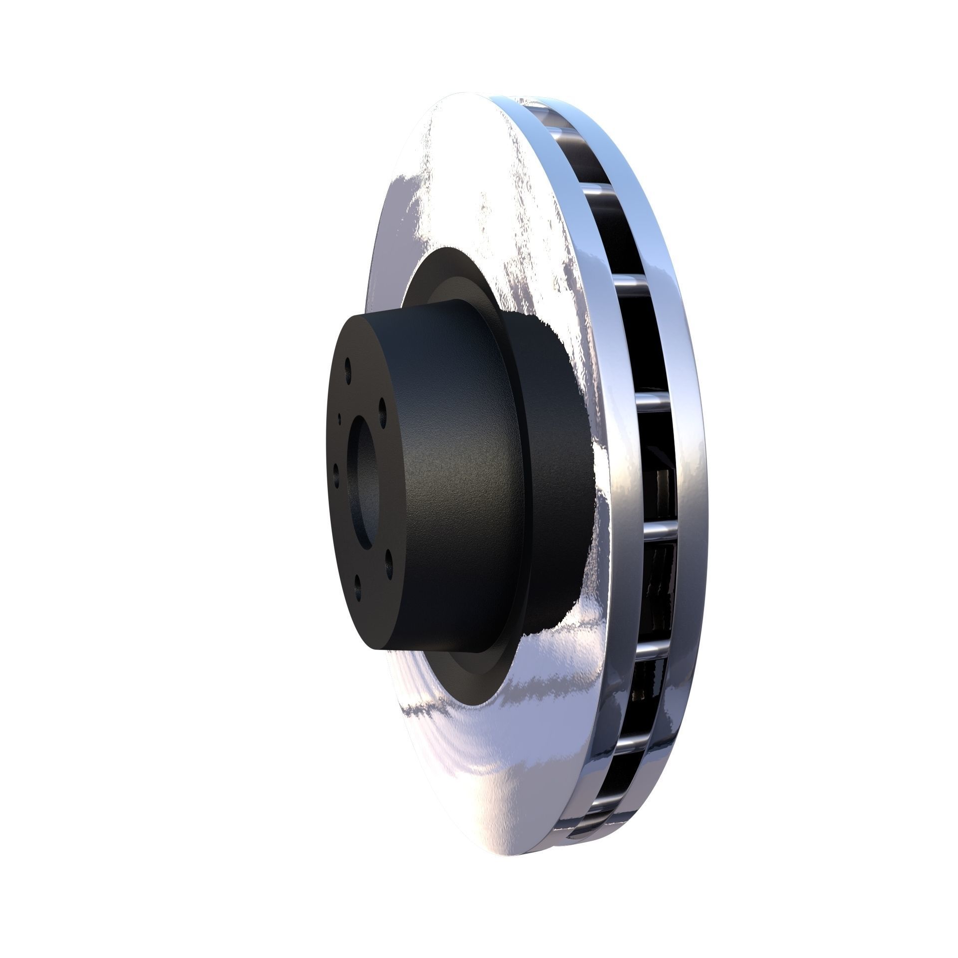 Ventilated Brake Disk Low-poly 3D model_1