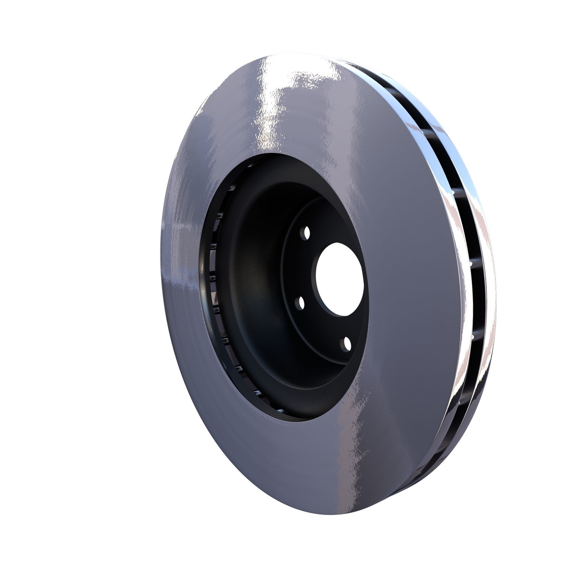 Ventilated Brake Disk Low-poly 3D model_4