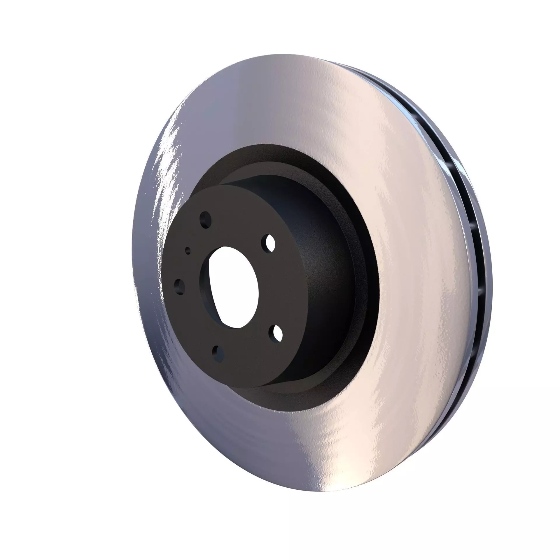 Ventilated Brake Disk Low-poly 3D model_0