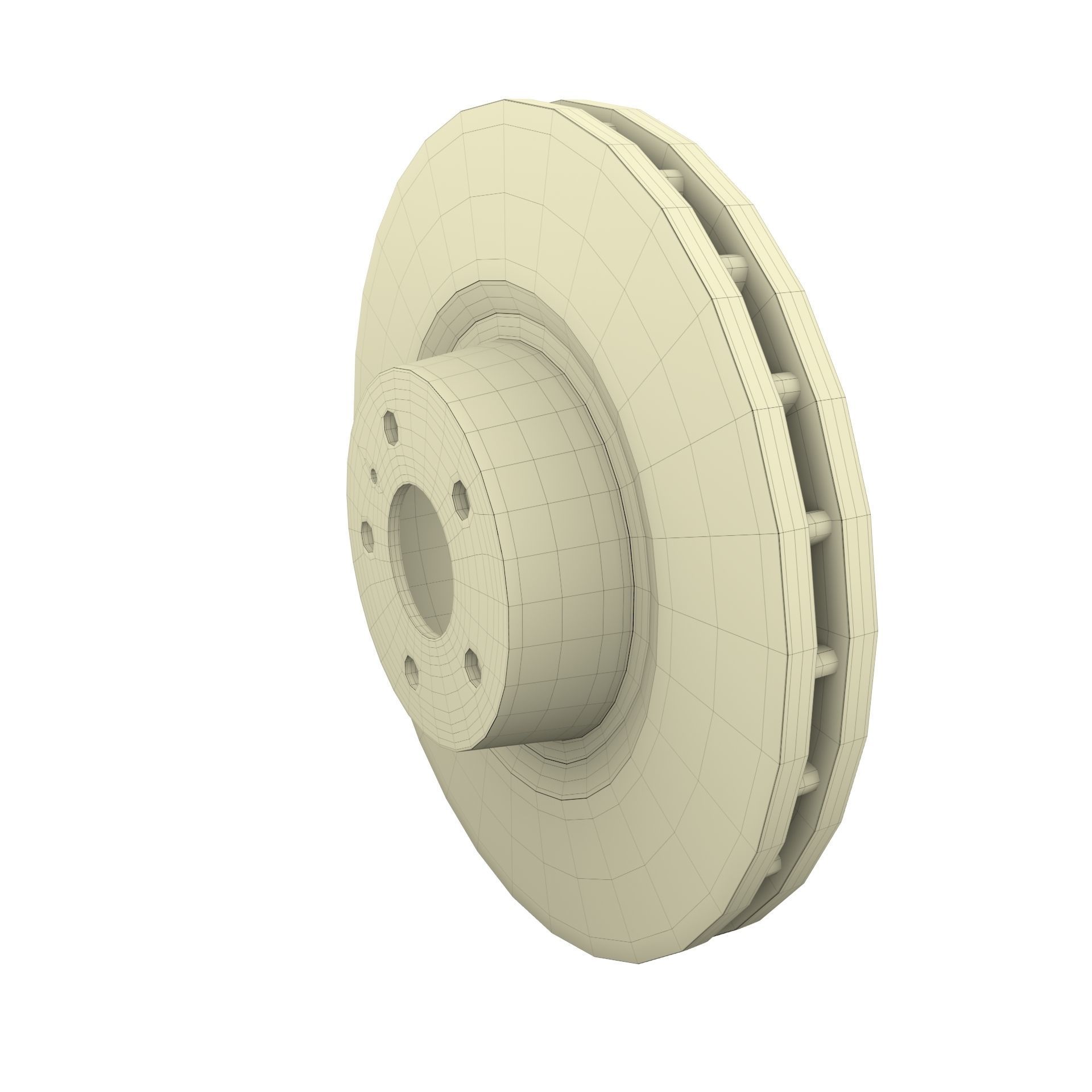 Ventilated Brake Disk Low-poly 3D model_10