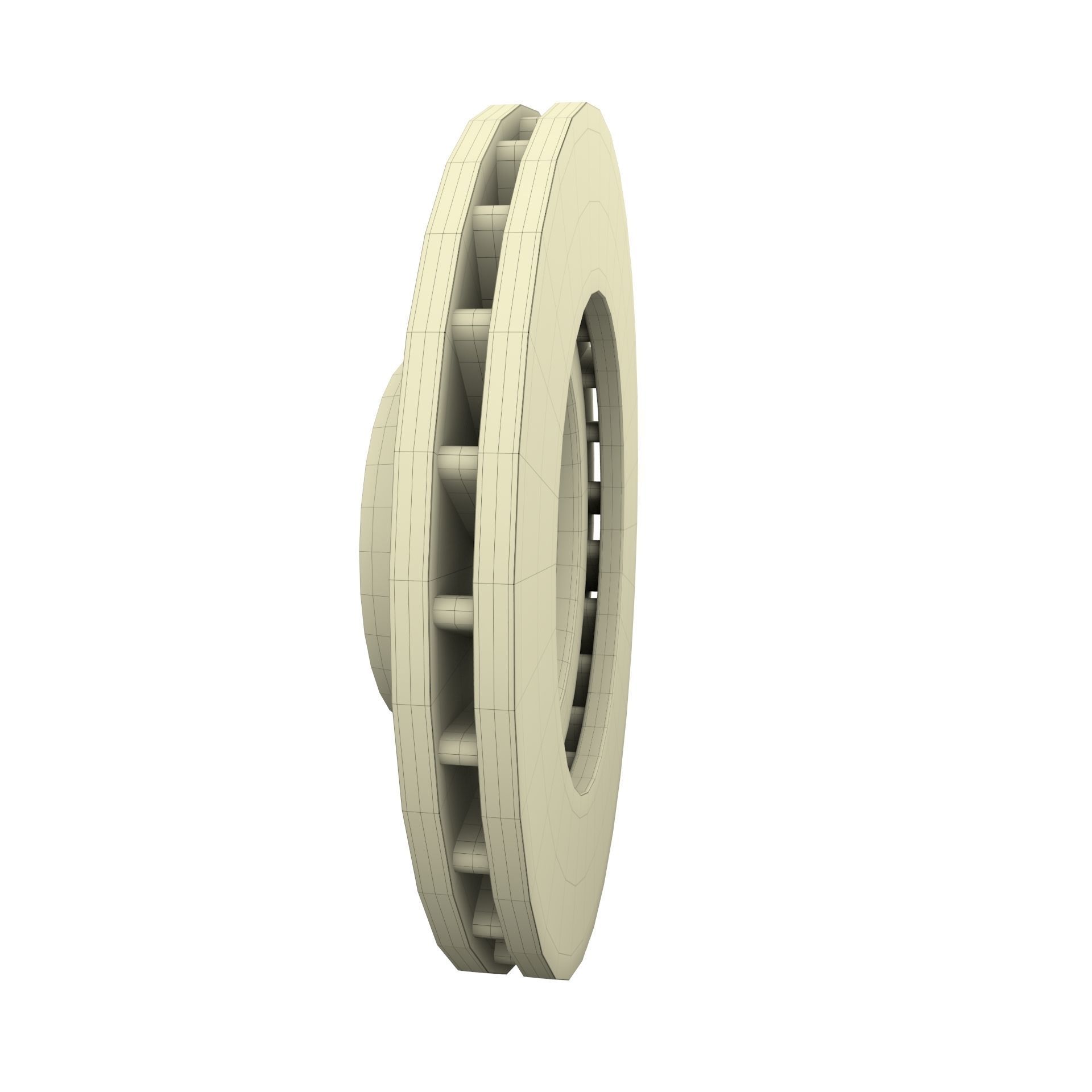 Ventilated Brake Disk Low-poly 3D model_7
