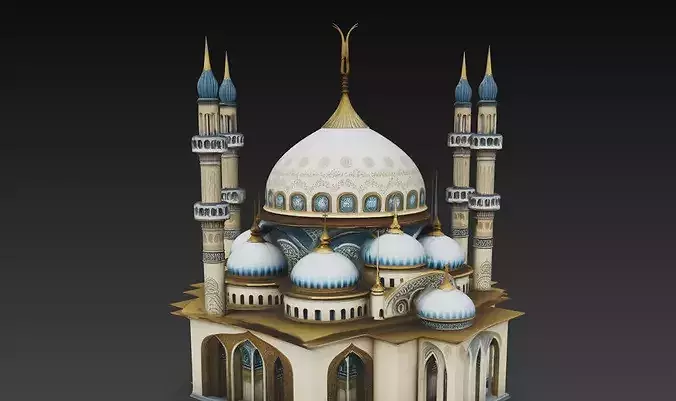 Stylized Islamic Palace Mosque Dome Architecture STL