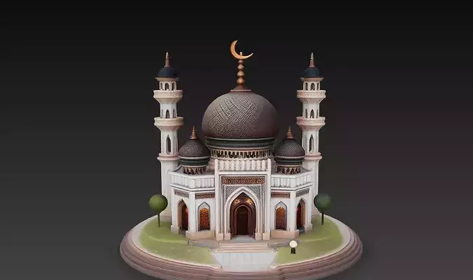 Stylized Islamic Mosque Miniature 3D Model STL