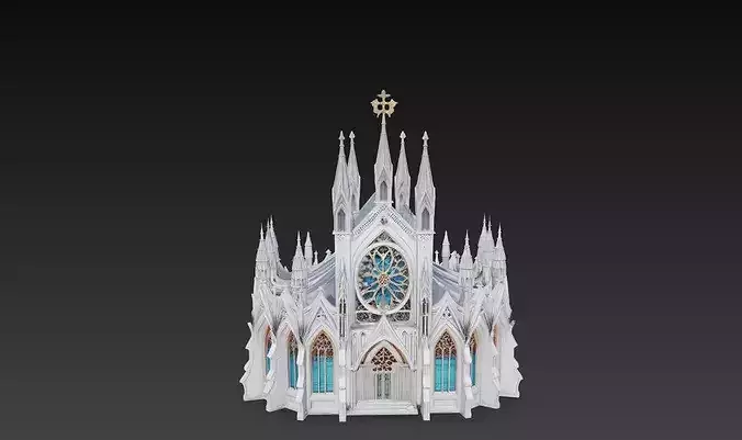 Gothic Cathedral Church Architecture STL Model